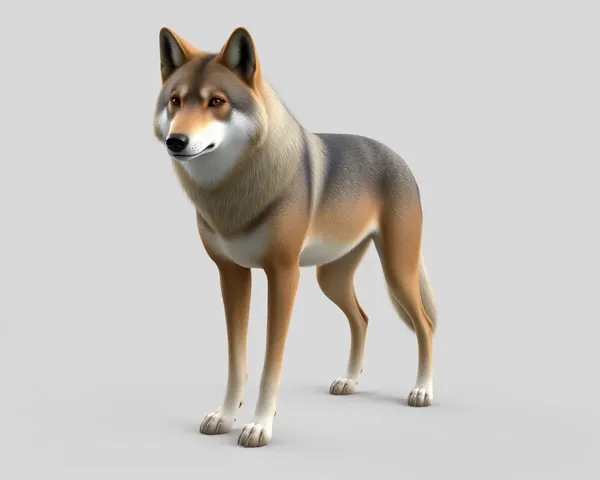 3D Wolf Model PNG File for 3D Modeling