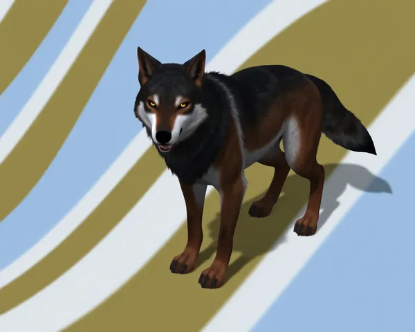 3D Wolf Model PNG File for Graphic Design