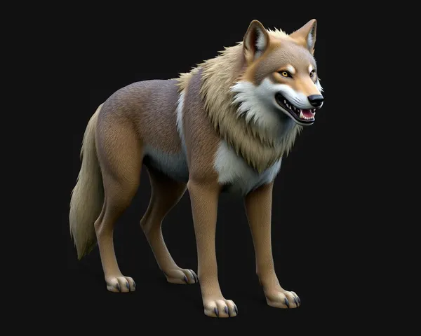 3D Wolf Model PNG Image Found Online