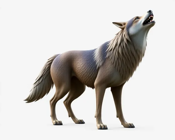 3D Wolf Model PNG Image for 3D Printing