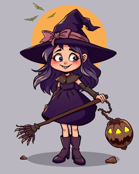 A Cartoon Picture of a Witch