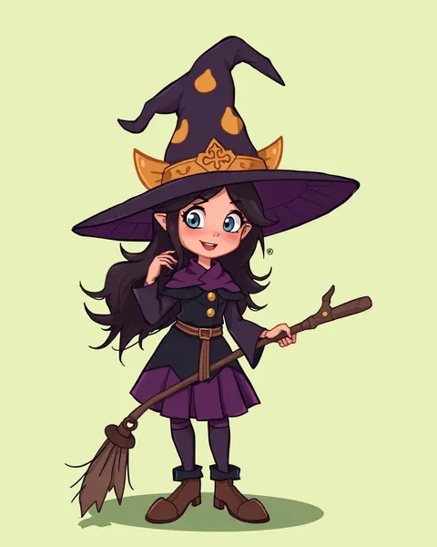 A Cartoon Witch in a Picture