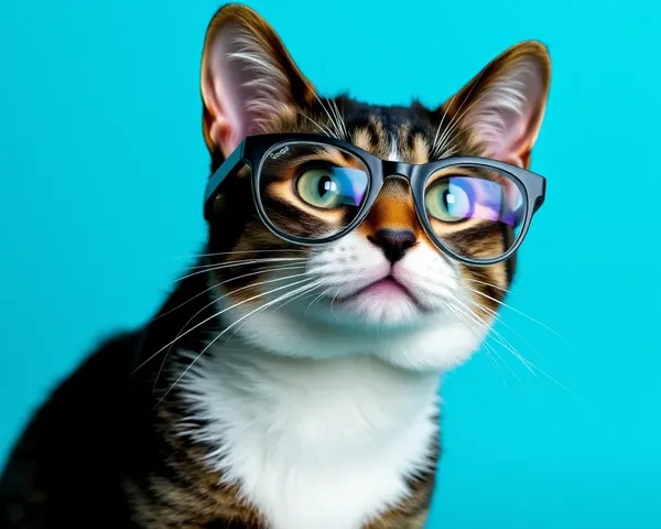 A Cat's Picture with Glasses Included