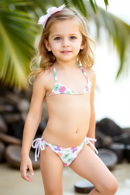 A Little Girl Wears a Bikini