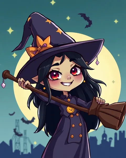 A Picture of a Cartoon Witch's Spell