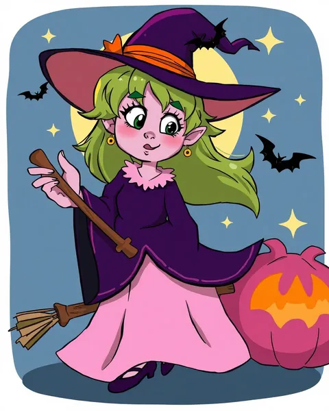 A Picture of a Cartoon Witch