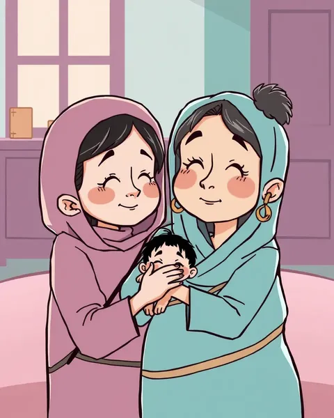 A Picture of a Mother Cartoon Illustration