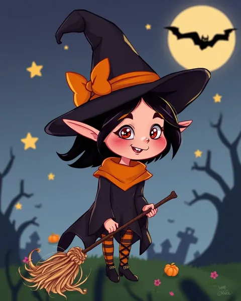 A Witch's Cartoon Picture for Kids