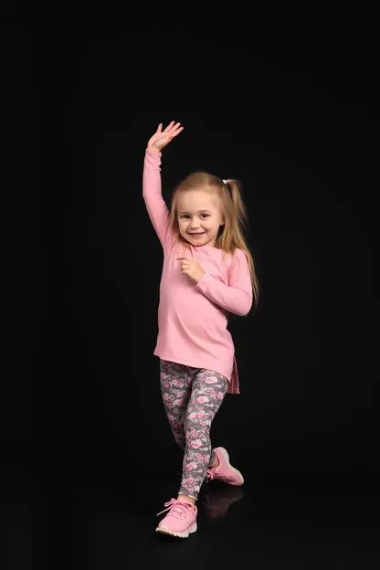 A Young Girl in Leggings Played Outside