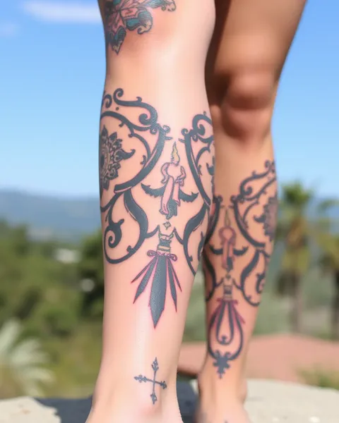 Above Knee Tattoos: A Beautiful Body Art Design