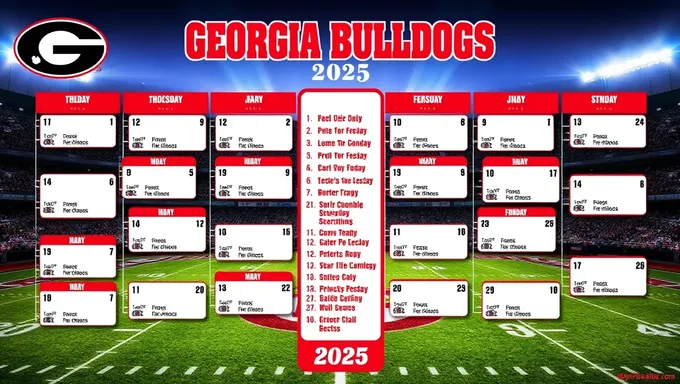 Access Georgia Bulldogs 2025 Free Printable Schedule Easily