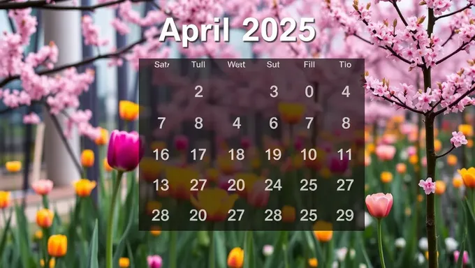 Accessible Printable April 2025 Calendar Online