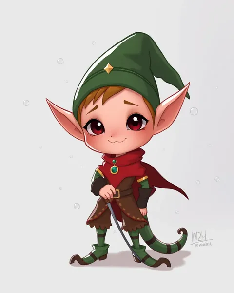 Adorable Cartoon Elf Images Bring Joy to Children