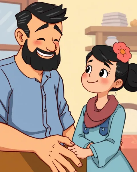 Adorable Father Daughter Cartoon Images