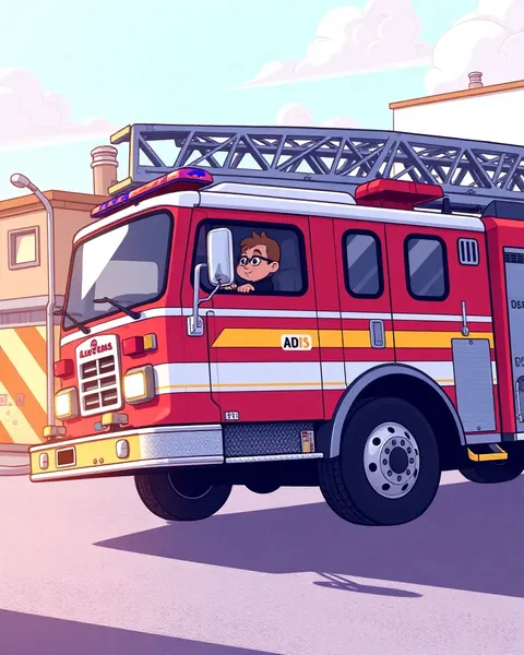 Adorable Fire Engine Cartoon Pictures for Kids' Delight