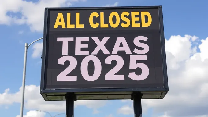 All Closed Business in Texas by 2025