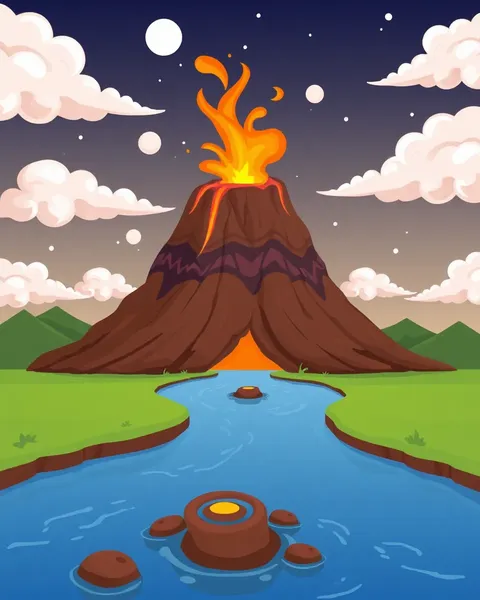 Animated Cartoon Volcano Pictures for Kids Entertainment