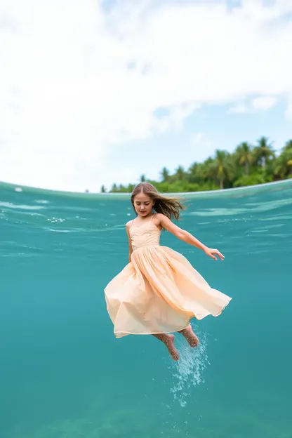 Animated Gif of Girl Falling in Water Dress