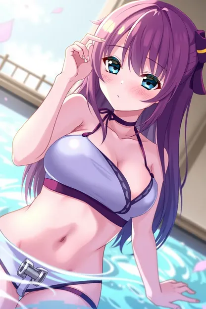 Anime Girl's Bikini and Tit Exposure