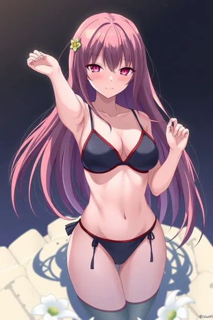 Anime Girl's Bikini and Tit Scene