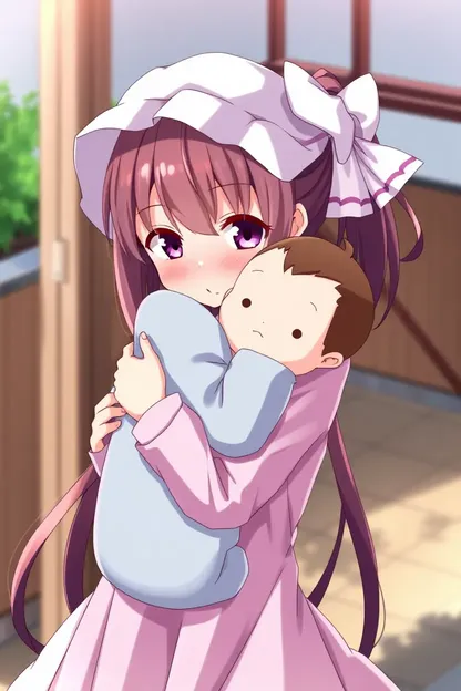 Anime Girl's Love and Care for Baby Boy