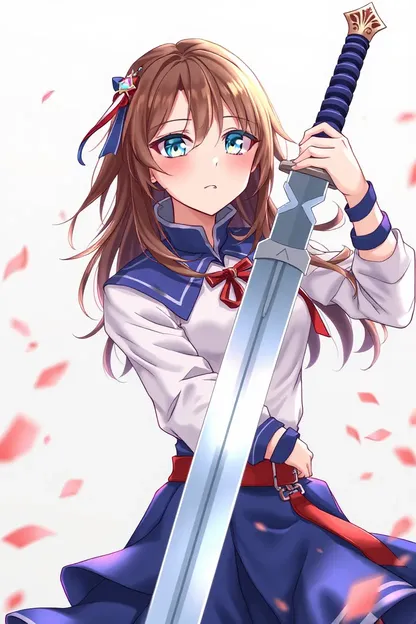 Anime Girl's Silver Sword Shines Bright