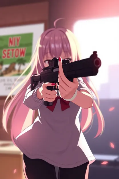 Anime Girl Holding Gun as Profile Picture Avatar