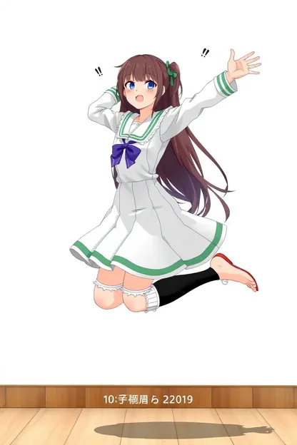 Anime Girl Jumping in a Dynamic Pose Unleashed