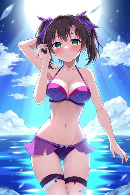 Anime Girl Shows Off Tit in Bikini Scene