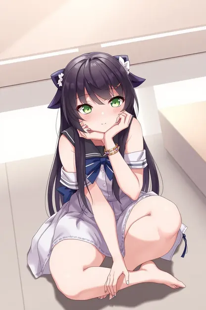 Anime Girl Sitting in a Cute Pose