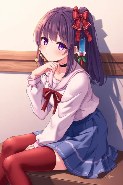 Anime Girl Sitting in a Delightful Pose