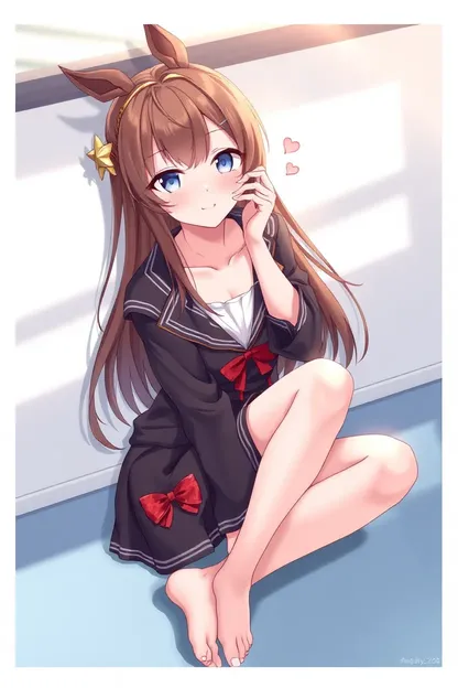 Anime Girl Sitting in a Relaxed Pose