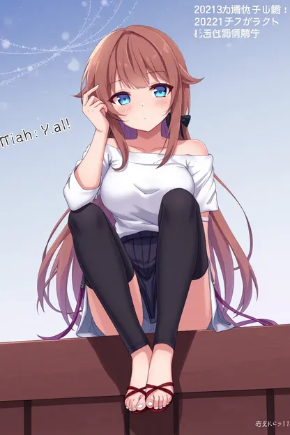 Anime Girl Sitting with a Confident Pose