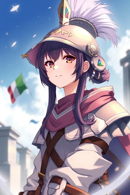 Anime Girl Wearing Sallet in Fantasy Adventure