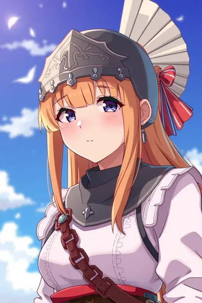 Anime Girl Wearing Sallet in Medieval Fantasy