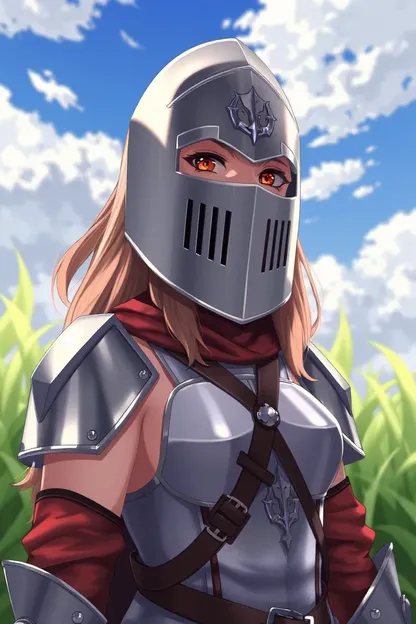 Anime Girl Wearing Sallet with Lovely Accessories