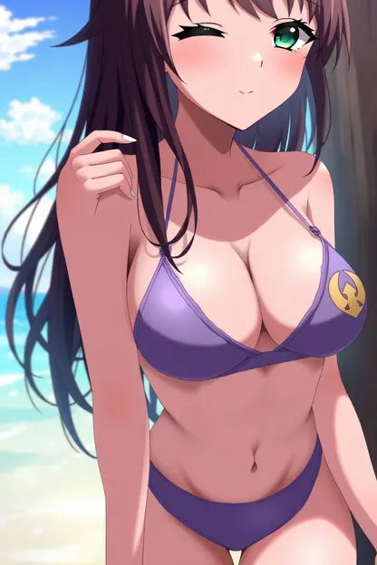 Anime Girl Wears Tit and Bikini Outfit