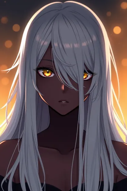 Anime Girl with Long White Hair and Distinctive Eyes