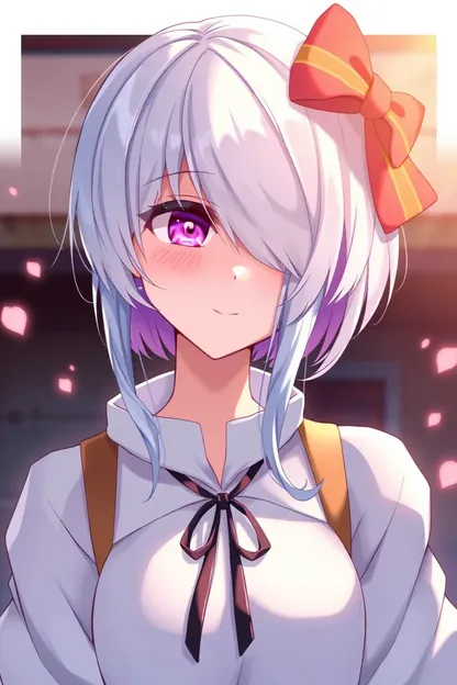 Anime Girl with White Hair Embodies Whimsical Charm