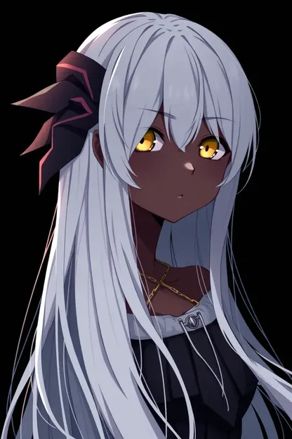 Anime Girl with Yellow Eyes and White Hair