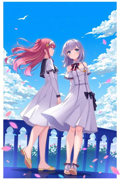 Anime Girls Wearing White Dresses in Anime