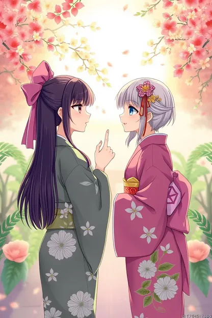 Anime Girls in Kimono GIFs Unveiled