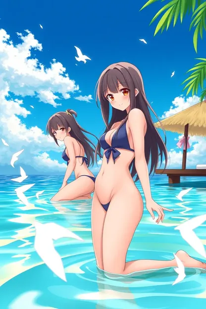 Anime Girls in Swimsuit Gif Beautiful Girls