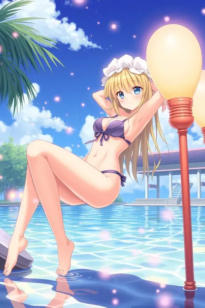 Anime Girls in Swimsuit Gif Cute Moments