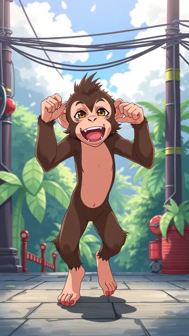 Anime Monkey on Boobs Gif: Anime Monkey's Boobs Gif Laughter Ensues