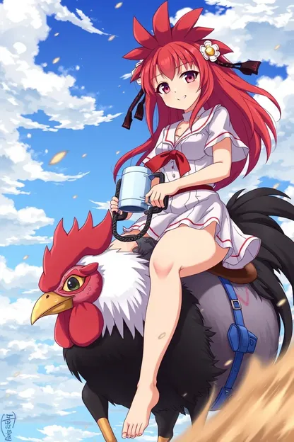 Anime Redhead Girl Riding Cock Horseback