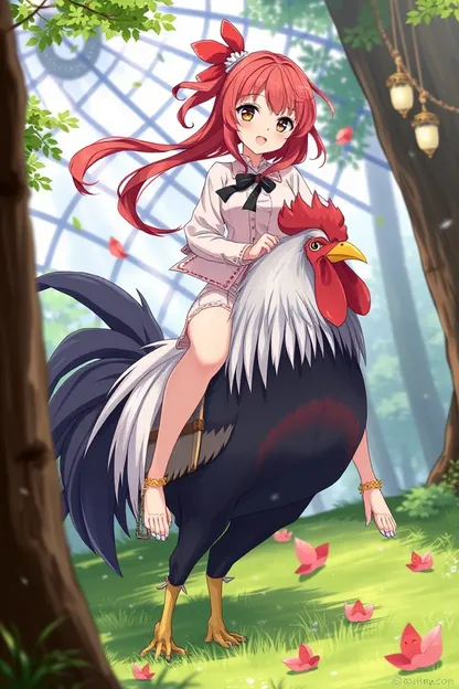 Anime Redhead Girl Riding Cockhorse Ride