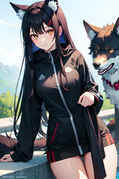 Anime Wolves in Various Scenes and Environments Displayed