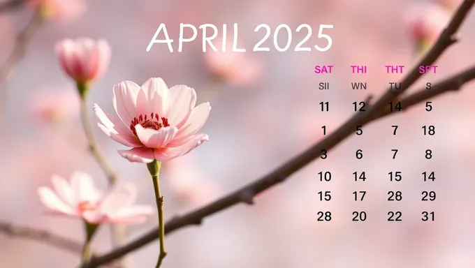 April 2025 Printable Calendar for Planning Purposes