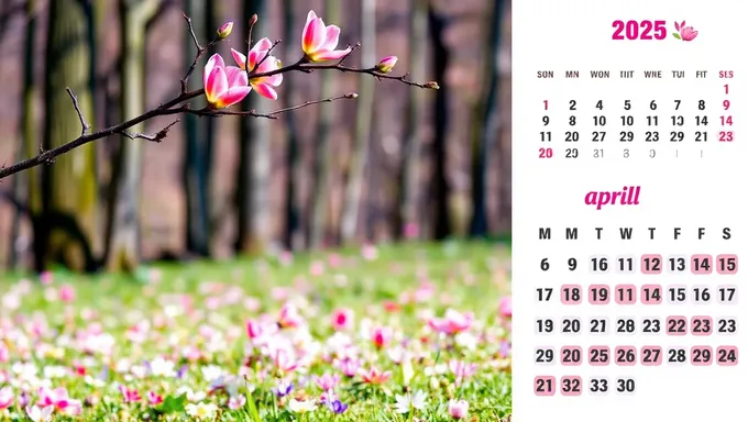 April 2025 Printable Calendar with Space for Notes